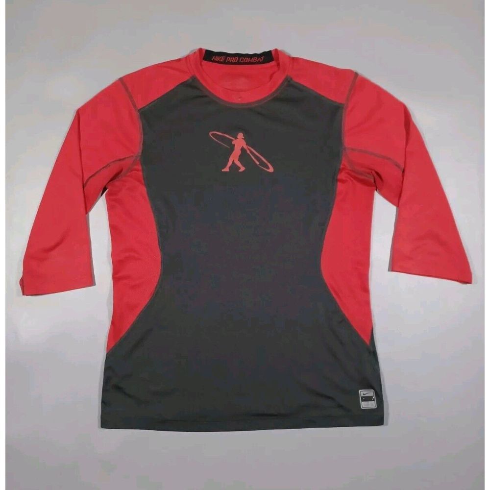 Nike Shirt Mens L Red Gray Pro‎ Combat Swingman Ken Griffey Jr
